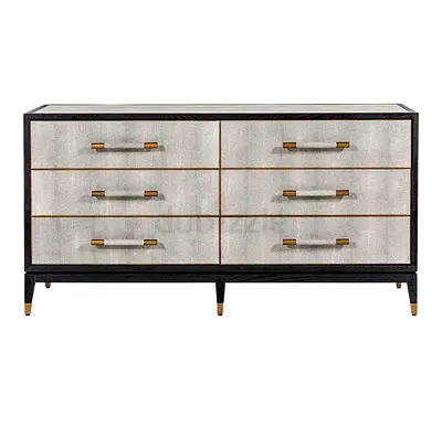 Marina Home Modern 6-Drawer Dresser / Sideboard with Brass Accents