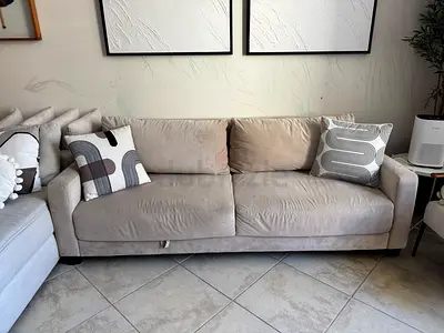 Beige 3-Seater Sofa-bed in Good Condition