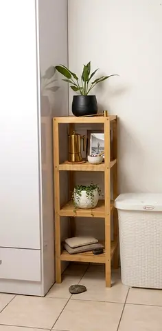 Boho-Modern accent shelf — Natural Finish