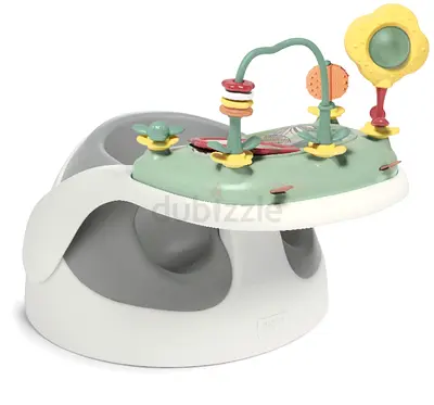 Mamas and Papas snug Baby Activity Seat with Removable Toy Tray - Neutral Grey/Green