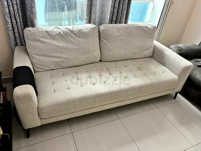 Light grey 3-seater fabric sofa - good condition