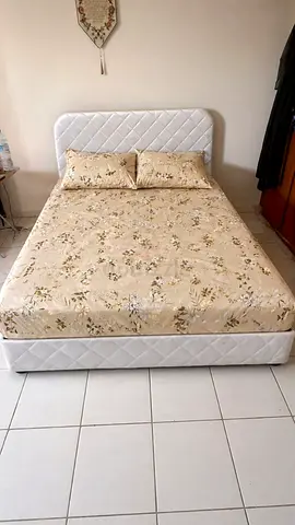 Queen Bed Frame with Mattress and Headboard - Good Condition