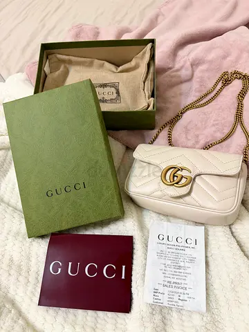 Cream Gucci Marmont Mini Crossbody Bag - Excellent Condition