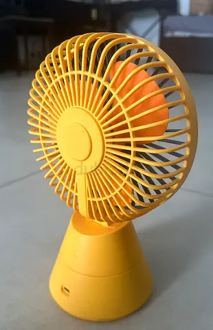 Portable USB Rechargeable Desk Fan - Compact Yellow (Good Condition)