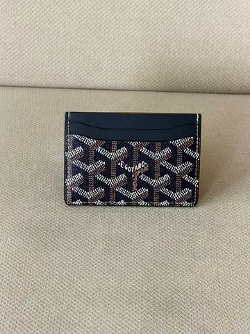 Goyard-style Card Holder / Slim Wallet - Dark Brown/Black