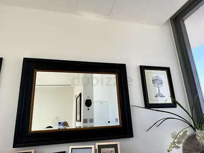 Large Dark Framed Wall Mirror - Classic Rectangular Design
