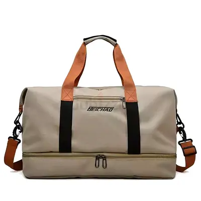 Canvas Weekender Duffel Bag with Shoe Compartment — Multiple Colors