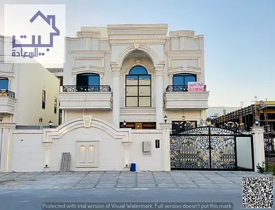 للبيع : فيلا كلاسيك بسعر شامل رسوم التسجيل والتملك بمنطقه الحليو 2 _ عجمان ( طابقين + روف ) مقابل حديقه الحميديه علي شارع الشيخ محمد بن زايد مباشره