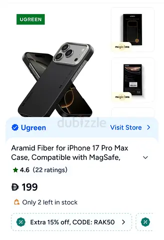 UGREEN Aramid Fiber for iPhone 17 Pro Max Case, Compatible with MagSafe, Military Grade Protective C