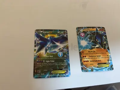 Two Holographic Pokémon EX Cards — Latios EX + Lucario EX (Near Mint)