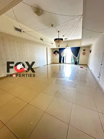 The largest 3-bedroom apartment with a living room in Al Bustan > 4 bathrooms > 2 balconies with panoramic views > Air conditioning covered