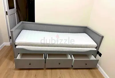 IKEA Hamnes daybed with 3 big storage drawers and 2 IKEA mattresses.