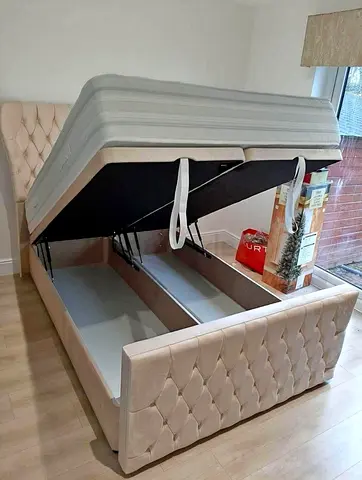Brand New Luxury King Size Bed with Hydraulic Storage - Fully Customizable - UAE Sharjah Manufacture