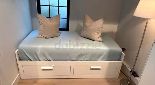 Ikea White Brimines Daybed with Ikea mattress