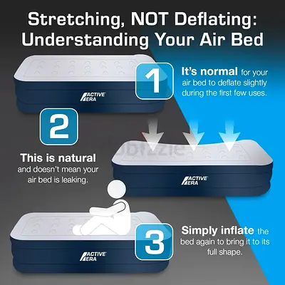 Active Era Inflatable Air Mattress - Double Height, Built-in Pump