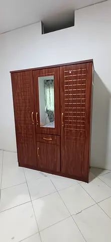 3-Door Wardrobe with Mirror - New Condition