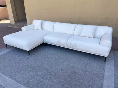 The Loom collection L shape sofa beige Light Grey L-shaped 3-seater Sofa with Chaise