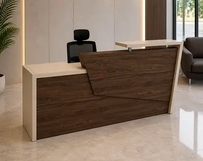 Custom Design Reception Desk – Modern Office Front Counter UAE
