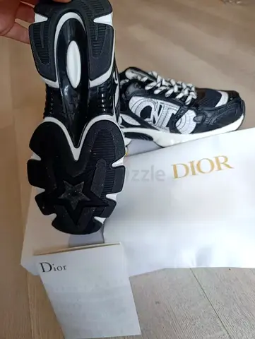 Dior B22 Black  White Logo Sneakers - Excellent Condition