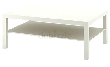 White IKEA LACK Coffee Table with Lower Shelf - Good Condition