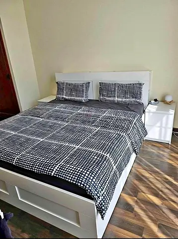 IKEA White BRIMNES Queen Storage Bed with IKEA Mattress 160 x 200 cm