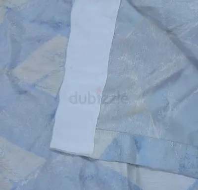 Light Blue Fabric Curtains with Header Tape - Single Panel 6 meters