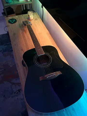 Black Acoustic Ibanez Guitar - Good Working Condition