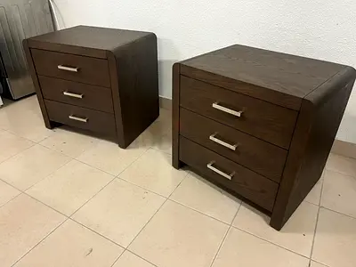 bedside tables made of natural wood