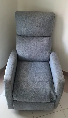 Grey Fabric Recliner Chair - Comfortable Single Seat