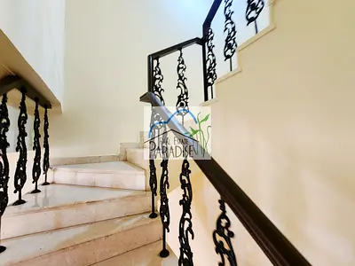 Available away from fly zone private entrance/3 Bedrooms Villa / private back lawn / maids room/ covered parking for 3 / available for Rent in Mirdif