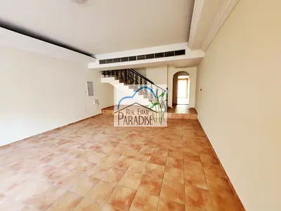 Available away from fly zone private entrance/3 Bedrooms Villa / private back lawn / maids room/ covered parking for 3 / available for Rent in Mirdif