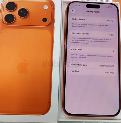 iPhone 17 Pro Max 1TB (Orange) - Like New, 100% Battery, 4 Cycle Count