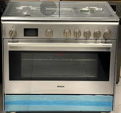 Bosch latest model series 6 5 burner gass/electric 2in1 cooking range 90x60 stove digital touch time