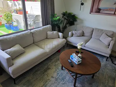 Light beige 2-seater and 3 seater sofa in good condition