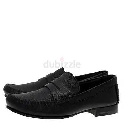 Authentic Bottega Veneta Black Leather Austin Penny Loafers Size 41