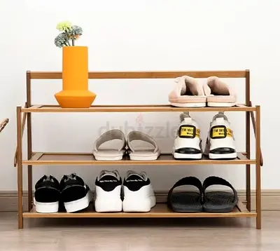 3-Tier Wooden Shoe Rack — Compact Entryway Organizer