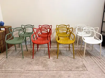 🌈 Authentic ( Kartell ) Masters Chairs – Set of 8 | Philippe Starck Design | Iconic Statement Piece