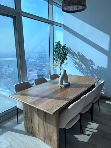 Homekode Solid Wood Dining Table with 6 Chairs