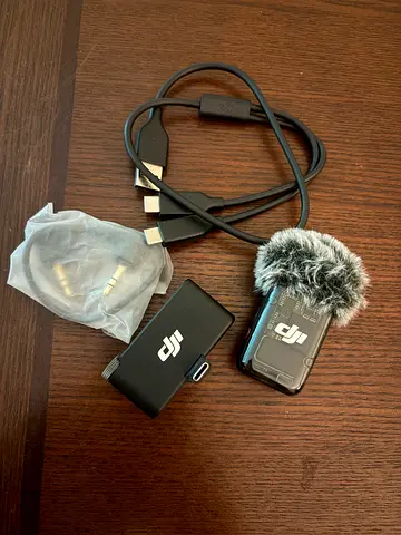 DJI Wireless Microphone Kit (portable lavalier receiver + transmitter) - used