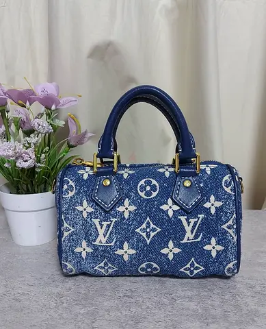 Preloved Louis Vuitton Denim Nani Speedy bag - Blue (pls read desc. before any questions)