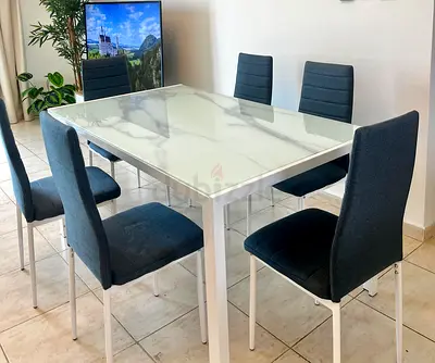 6-SEATER DINNING SET (1 TABLE + 6 CHAIRS)