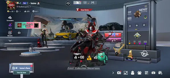 PUBG mobile glacier plus x suit plus sport car