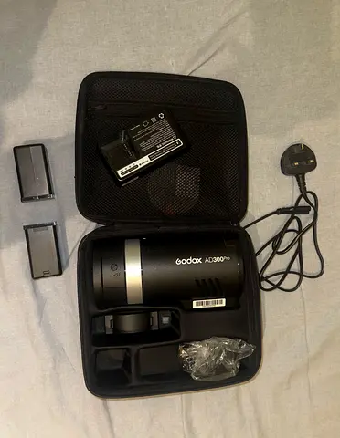 Godox AD300Pro Portable Studio Flash with Case and 2 Batteries