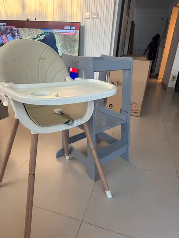 Wooden Frame Baby High Chair with Removable Tray - Good Condition