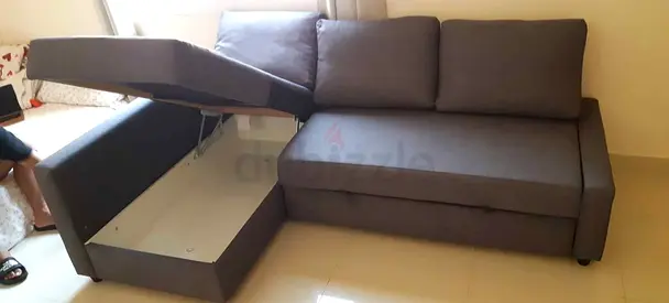 L shape sofa bed with storage Ikea model FRITHEN