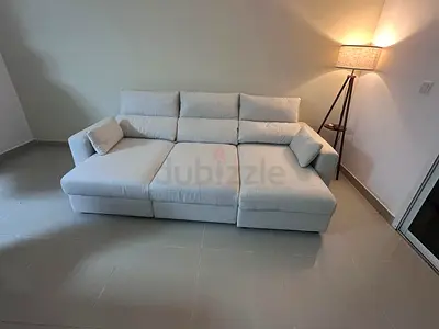 Ikea Eskelstuna L shape sofa bed Light grey 3-seater fabric sofa with chaise lounge