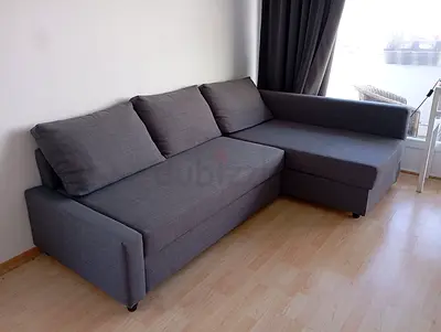 IKEA Gray FRIHETEN L Shape Sofa Bed with strorage. 204 x 140 cm