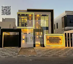 Luxury villa with excellent finishes in Al Yasmin area, directly next to Al Hamidiya Park - freehold