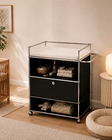 USM Haller Luxury Baby Changing Trolley Black (BT1A)