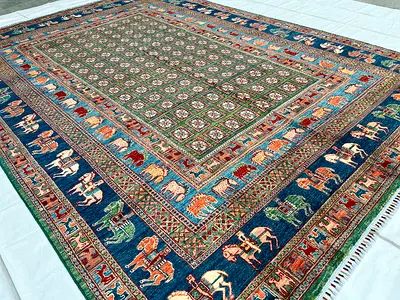 300 x 240 cm // Handmade Pazyryk Afghan Wool Carpet